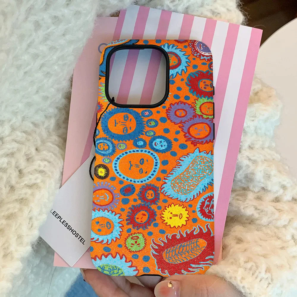 

Чехол для телефона в стиле Yayoi Kusama, пленочный чехол для IPhone 16, 15, 14, 13, 12, 11 Pro Max Plus