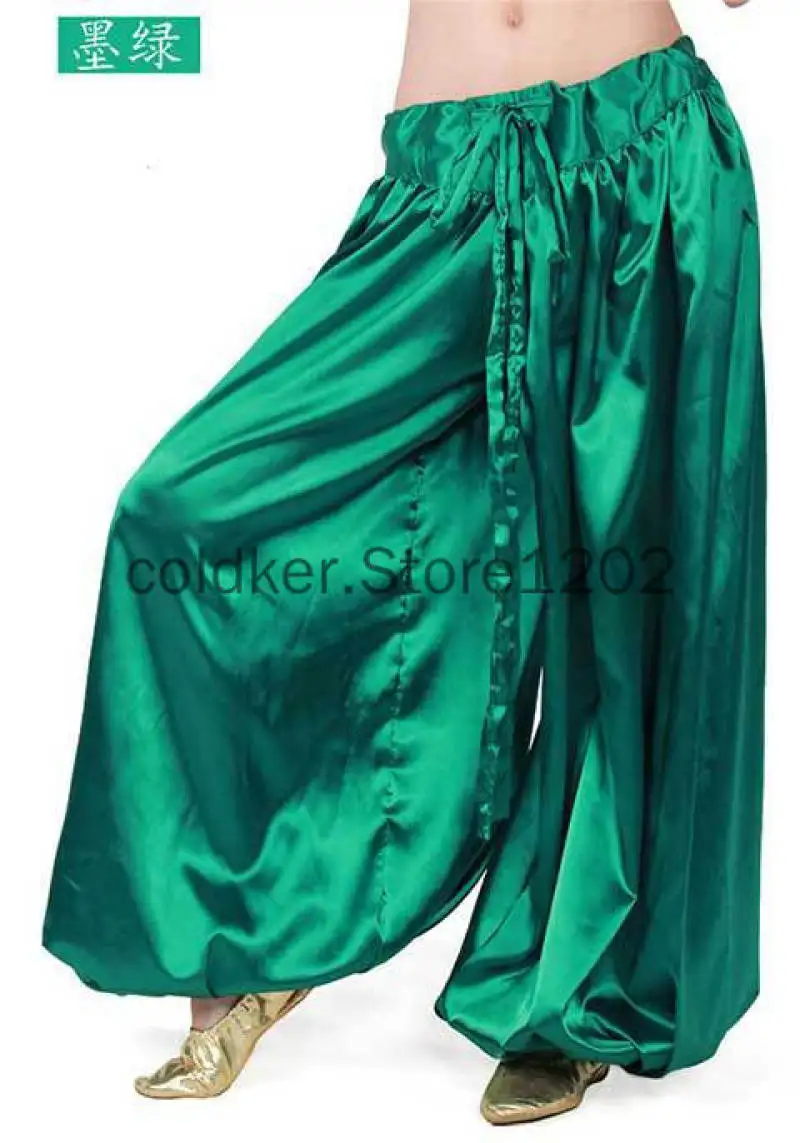 Sexy Satin Halloween Belly Dance Tribal Harem Pants Bellydance Pants Egyptian Lantern Pants For Christmas Loose Trousers