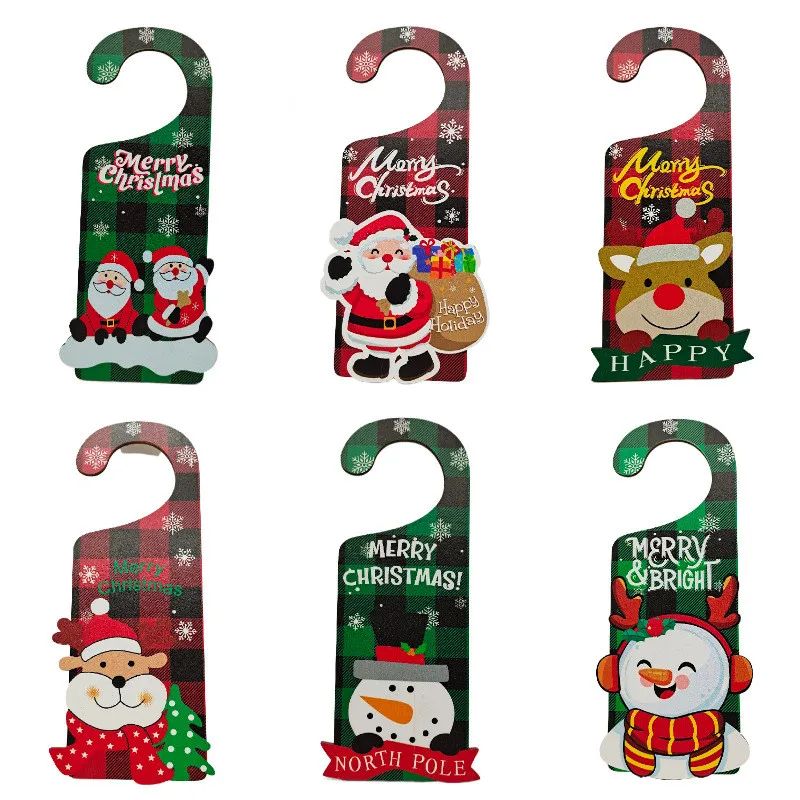 1 pcs Single-side New Wooden Christmas Doorplate Hanger Party Decoration