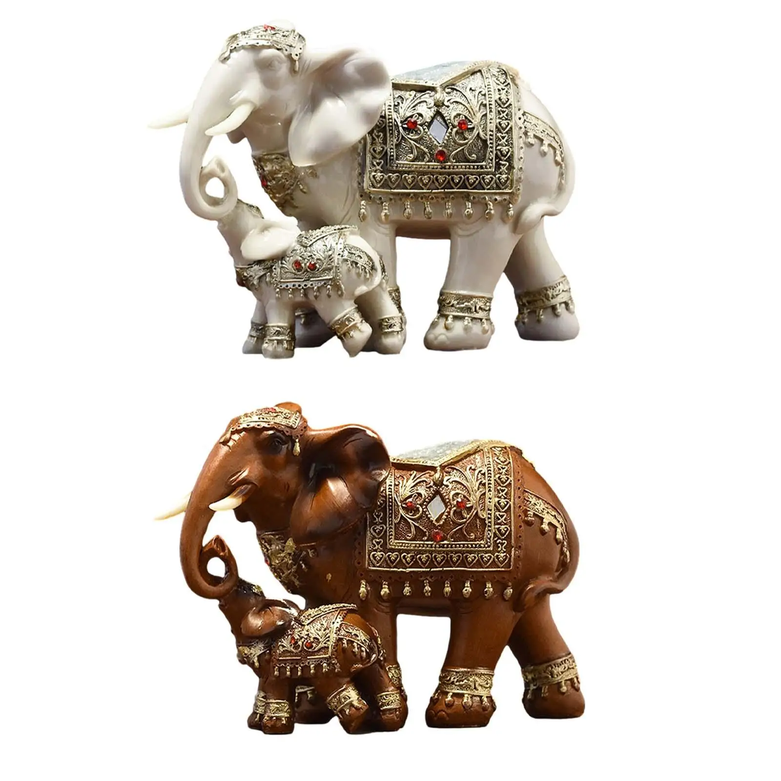 

Mother and Child of Elephant Sculpture Statue Multifunctional Desk Collection for Household Kitchen Dining Fine Workmanship