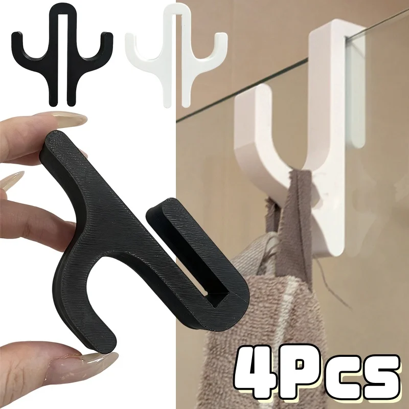 1-4 Stück Duschtür-Handtuchhaken, multifunktionaler tragbarer Kleiderbügel für Kleidung, Handtücher, Bademäntel, Wäsche, Wohnheim, Wohnung