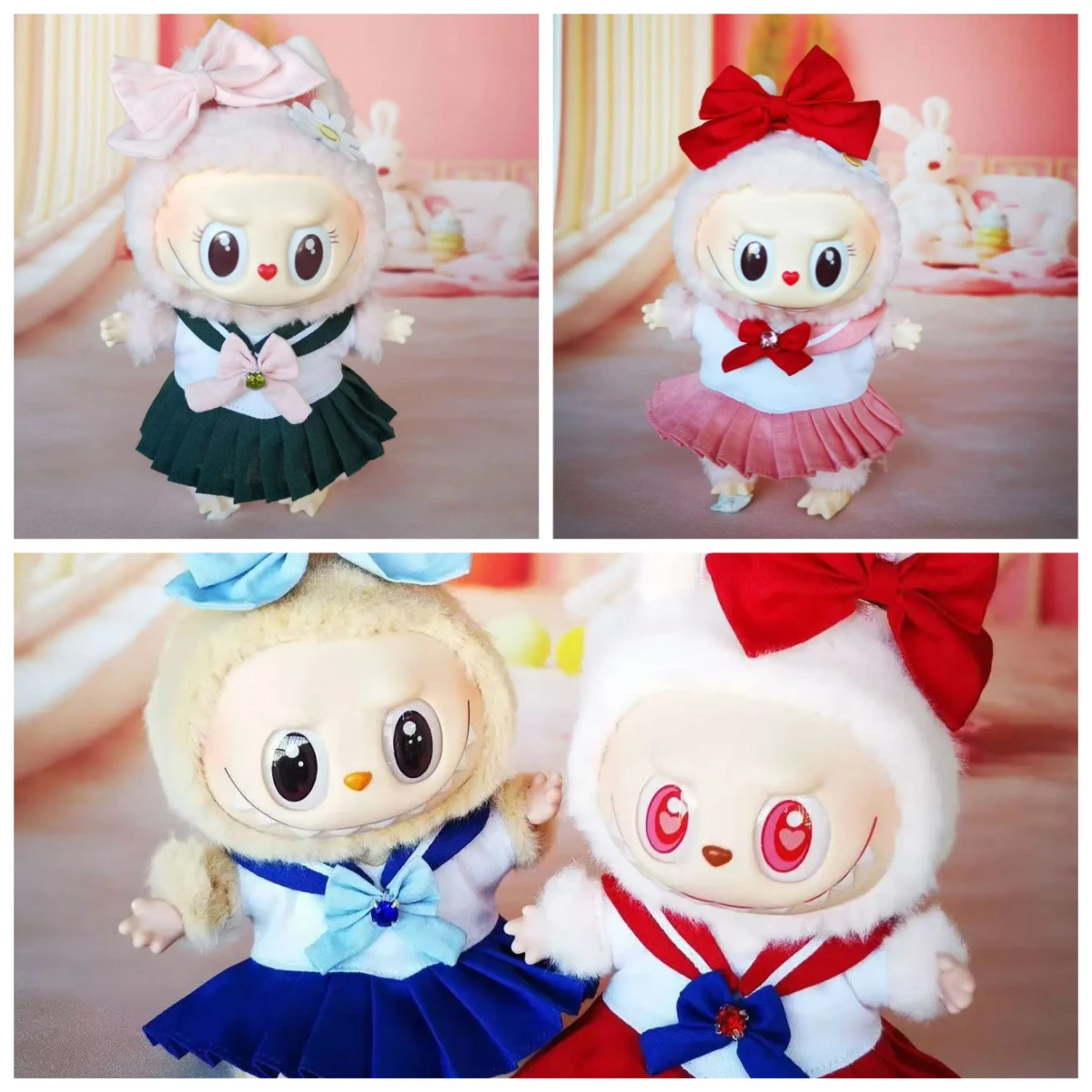

17cm Labubu V1 Doll Clothes - Cute Sailor Uniform Outfit for Vinyl Dolls (Beautiful Girl Warrior Costume - Sitting Party Gift