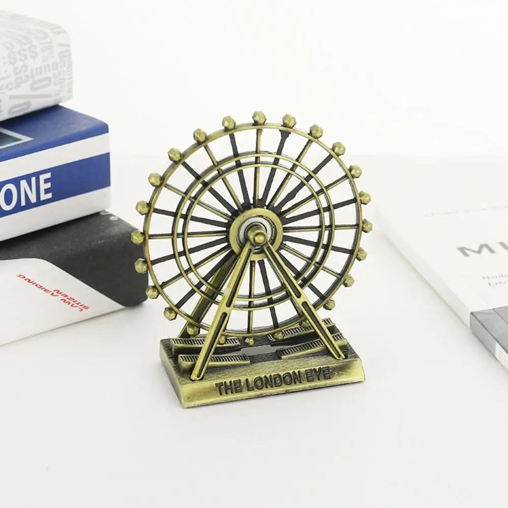 

Desktop Accessories Metal London Eye Ornament Retro Creative Art Figurine Handicraft Rotatable Ferris Wheel Model Living Room
