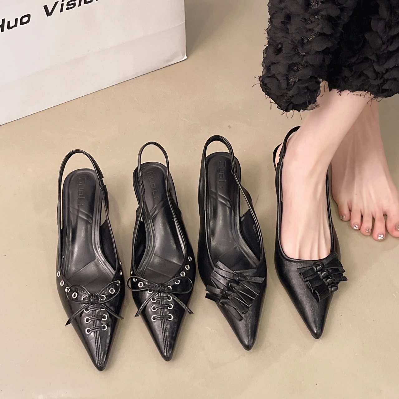 Sommer Neue Damenmode Sexy Party Punk Goth Spitze High Heels Schuhe Damen Leder PU Schuhwerk Schnallen-Riemen Sandalen – Detail 8