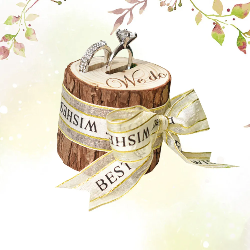 

Rustic Vintage Wooden Ring Box Handcrafted Natural Wood Engagement Ring Holder Wedding Ceremony Keepsake Display Case for Rings