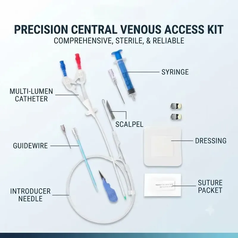 Sterile Disposable Double Lumen CVC Catheter Kit for Hospital Vascular Access