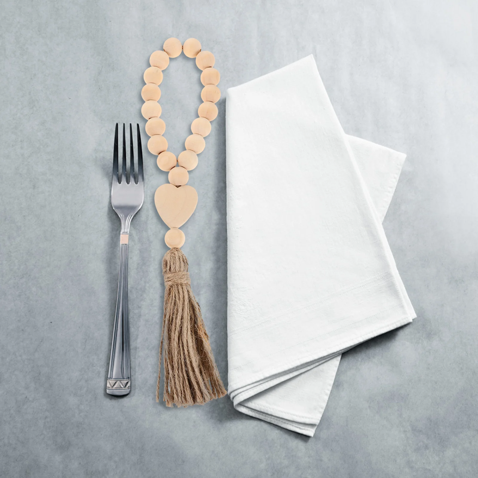 

6 шт., деревянные бусины, кольца для салфеток, сердечки, кисточки, деревенский фермерский дом, свадьба, Рождественский декор стола, эластичные деревянные держатели