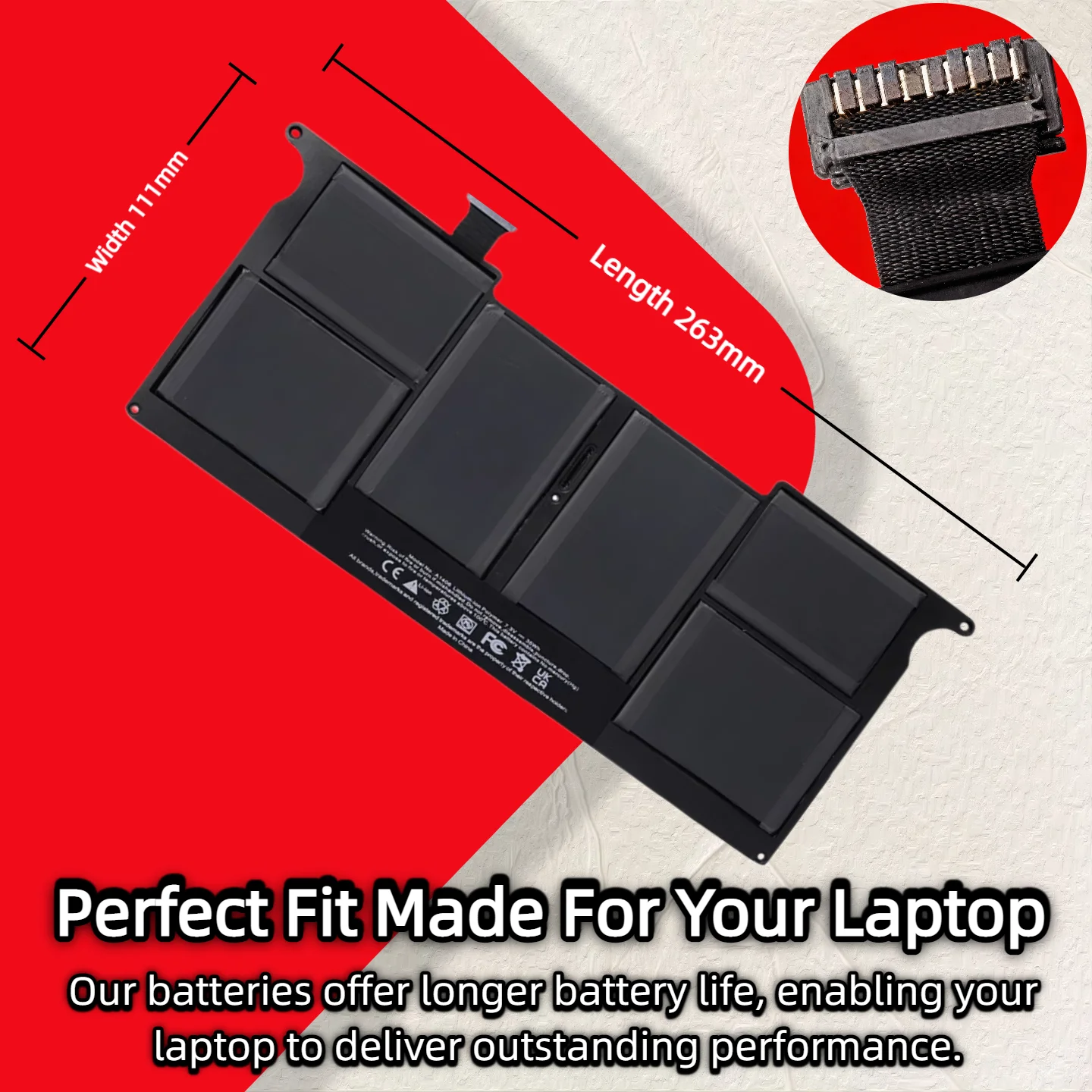 

Wholesale And Retail❗❗❗ A1406 Laptop Battery for APPLE MacBook Air 11" A1370 Mid 2011 A1465 2012 Version 020-7377-A Free T