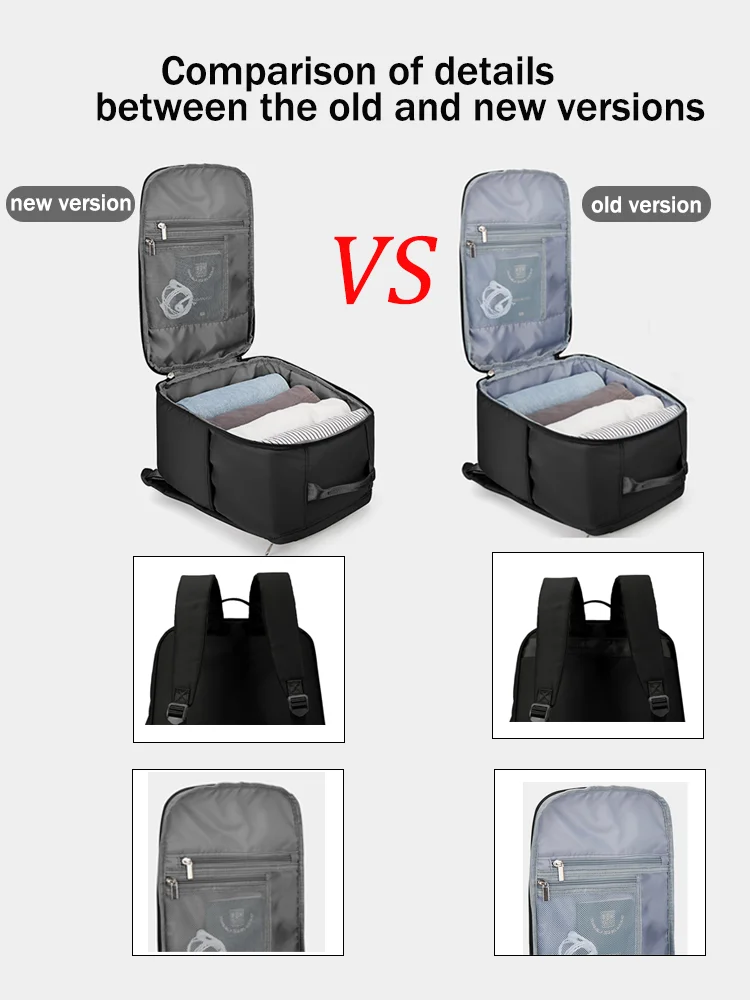 ECOHUB Bagage Cabine 40x20x25 pour Ryanair, 13 Poches Sac a ECOHUB Bagage Cabine 40x20x25 pour Ryanair, 13 Poches Sac a