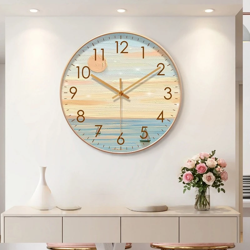 Accessories Seating Room Interior Wall Clock Modern Nordic Round Wall Clock Noiseless Elegant Minimalist Dekor Zimmer Room Decor