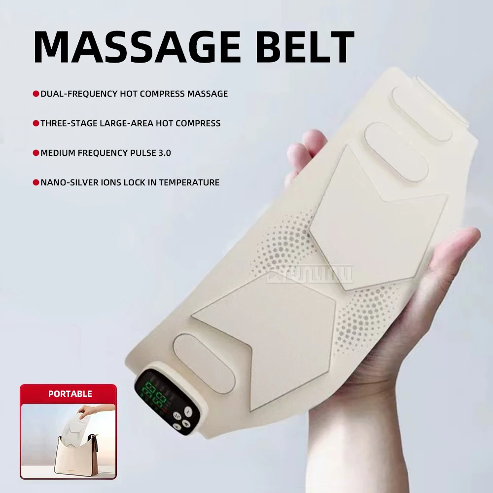 EMS Waist Massage Belt Double Pulse Full Coverage Vibration Special Abdominal Shaping Warming Belt for Sweating