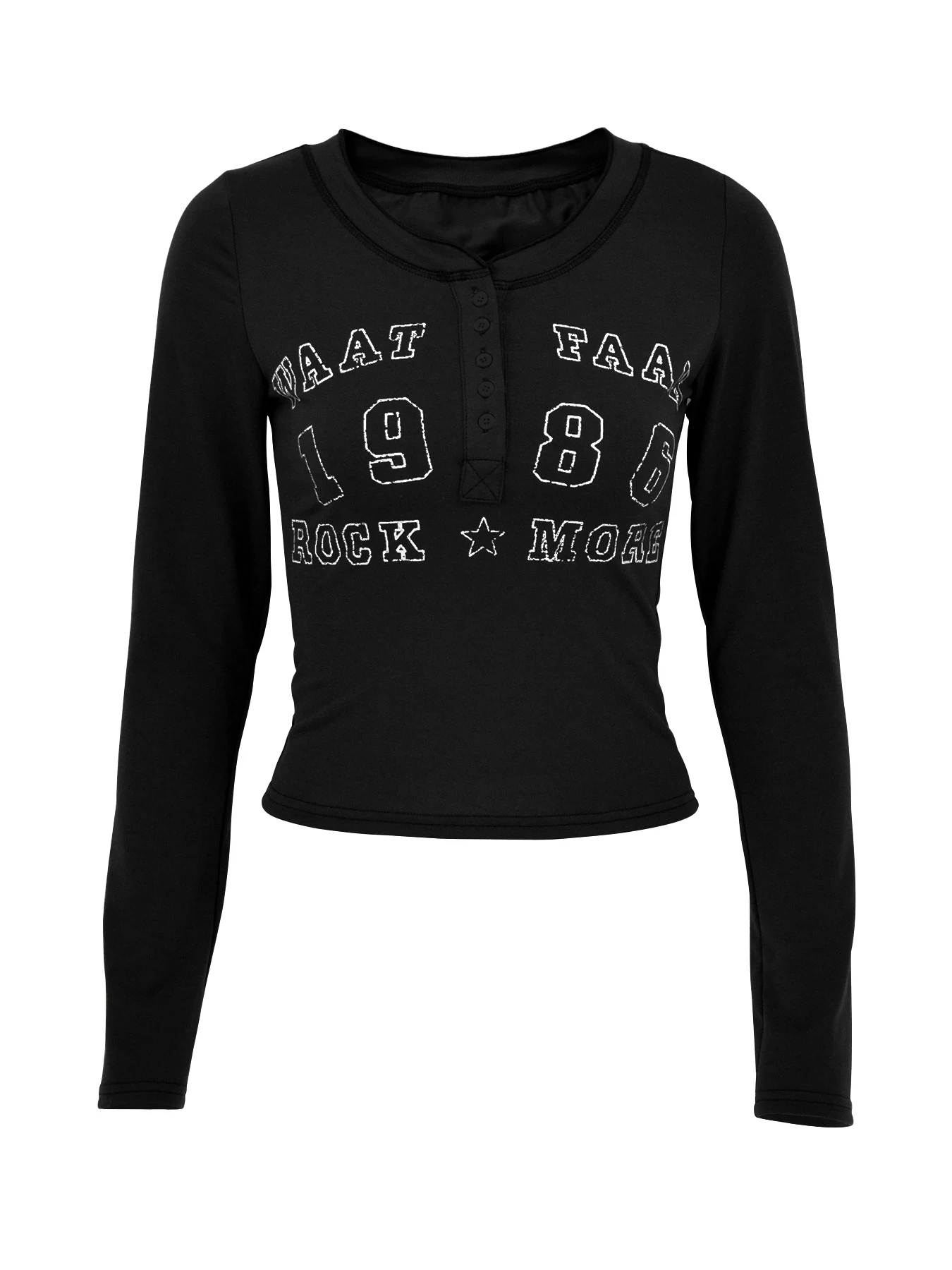 

Autumn Winter New Women T-shirt Long Sleeves Sexy Streetwear Fashion Button V-Neck Letter Print Elegant Slim Simple Knitted Tees