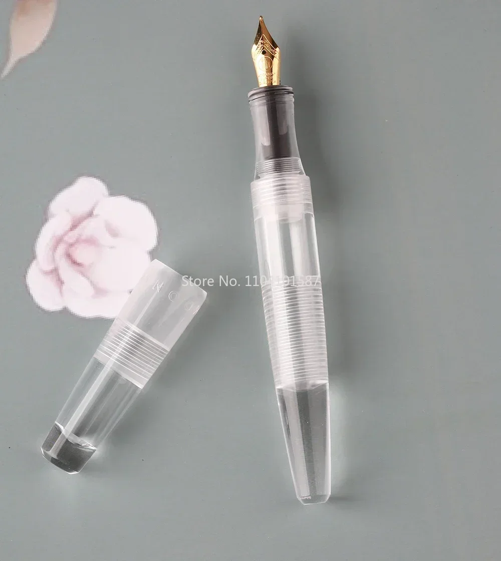 

New Majohn C2 Dropper Fountain Pen Iridium F/Bent Nib 0.5mm/1.0m Fully Transparent Large-Capacity Ink Storing Fashion Pen