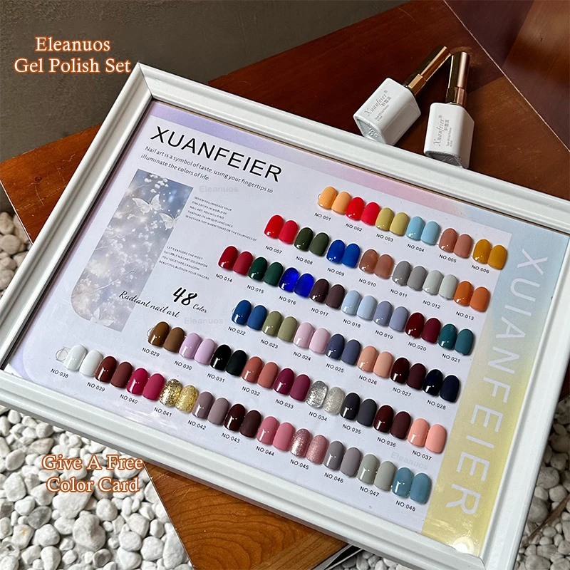 48 Colors Gel Nail Polish Set Milk Cap Puff Creamy Macaron Candy UV Gel Varnish Semi Permanent Soak Off Nail Art Manicure Kit