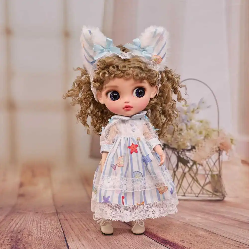 

12-дюймовая керамическая кукла с большими глазами, кудрявыми волосами, серия Tide Play, игрушка для девочек, высококачественный подарок на праздник