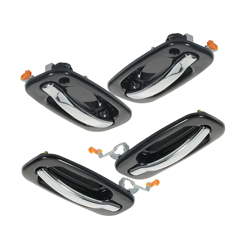For Chevrolet Avalanche 1500 2500 Cadillac Escalade 2002 2003 2004 2005 2006 Chrome Black Exterior Door Handle Front Rear Set