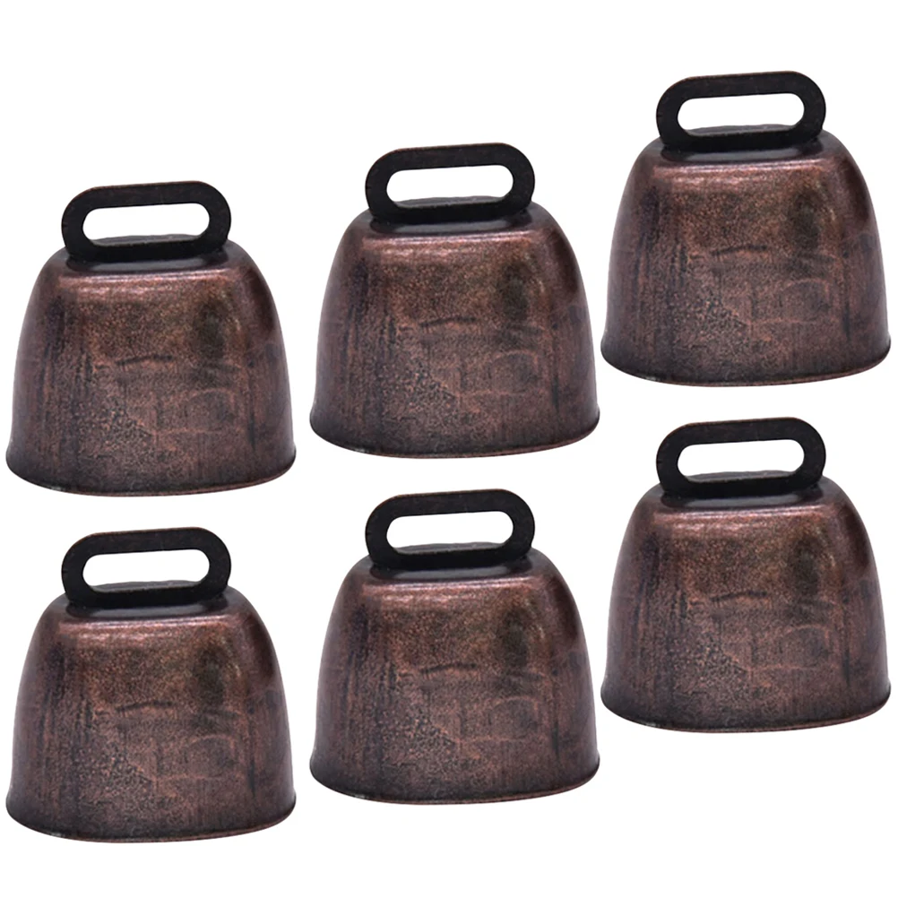 

6Pcs Metal Anti-Lost Animal Bells Crisp Sound Cattle Ornaments for Livestock Farming Supplies Vintage Cow Bell Decorations DIY