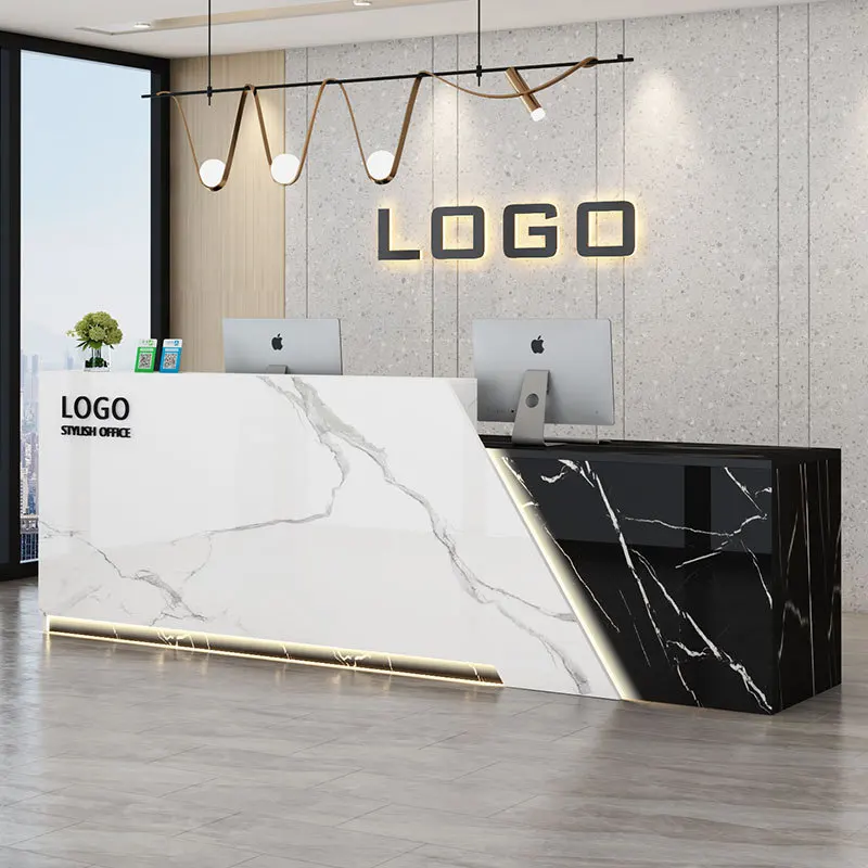 Mostrador de bar pequeño simple y moderno Mostrador de recepción de lujo ligero
