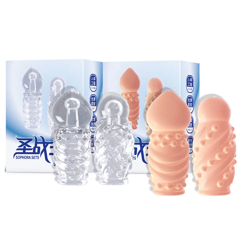 Newest Male Glans Penis Sleeve Extension Delay Ejaculation Reusable Condoms Foreskin Rings Sex Toys for Men Adults