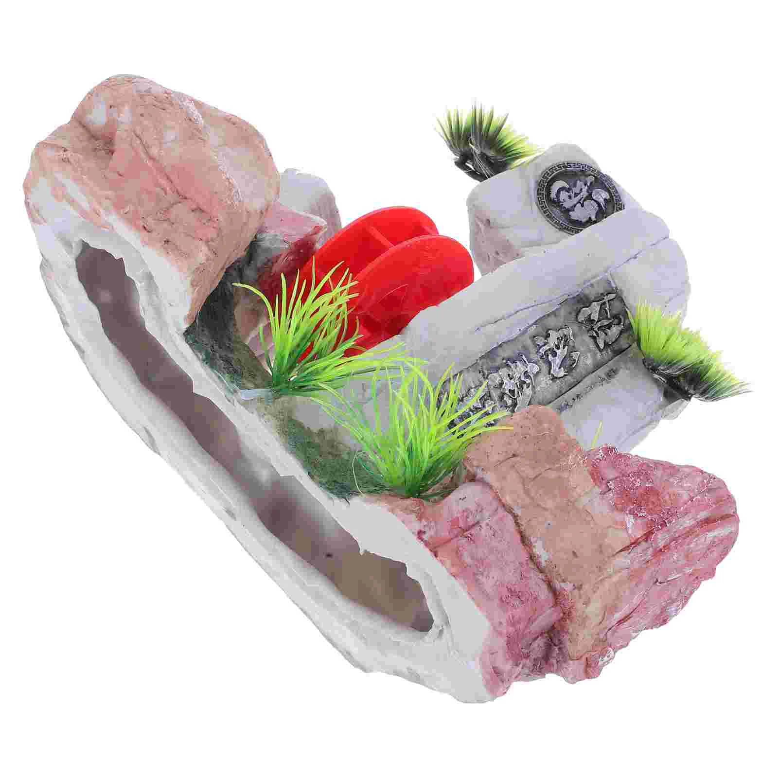 

Small Waterwheel Feng Shui Aquarium Accessory Fish Tank Decoration Decorations Resin Landscape Landscaping