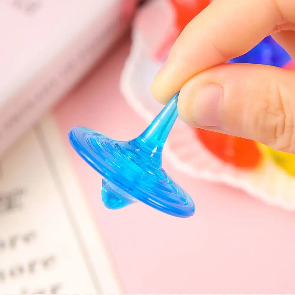 Funny Colorful Acrylic Gyro Interactive Educational Rotating Gyroscope Montessori Safety Spinning Top Kindergarten