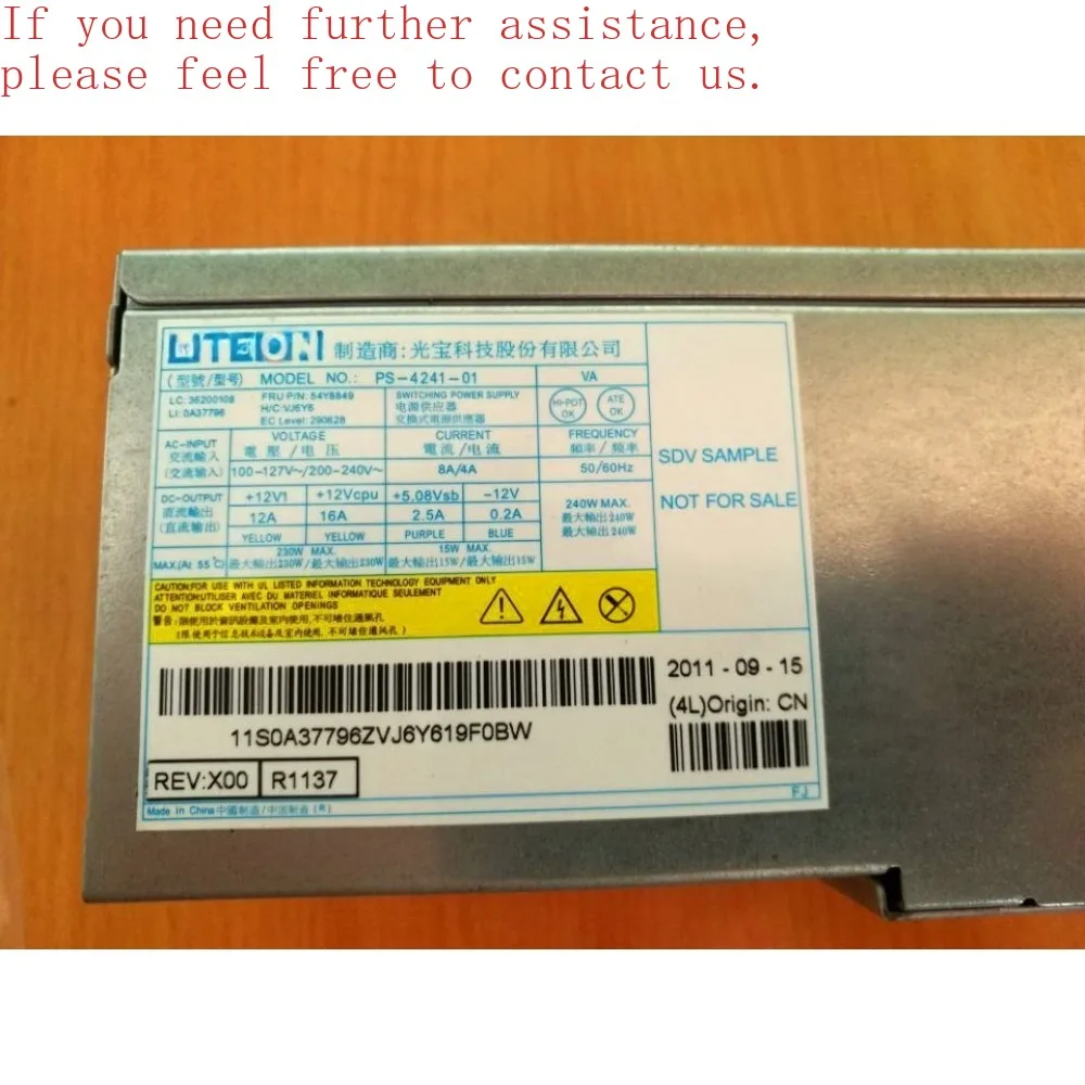 

For PS-4241-01 14 Pin Power Supply M82 M92P PCB020 FSP240-40SBV HK340-72FP