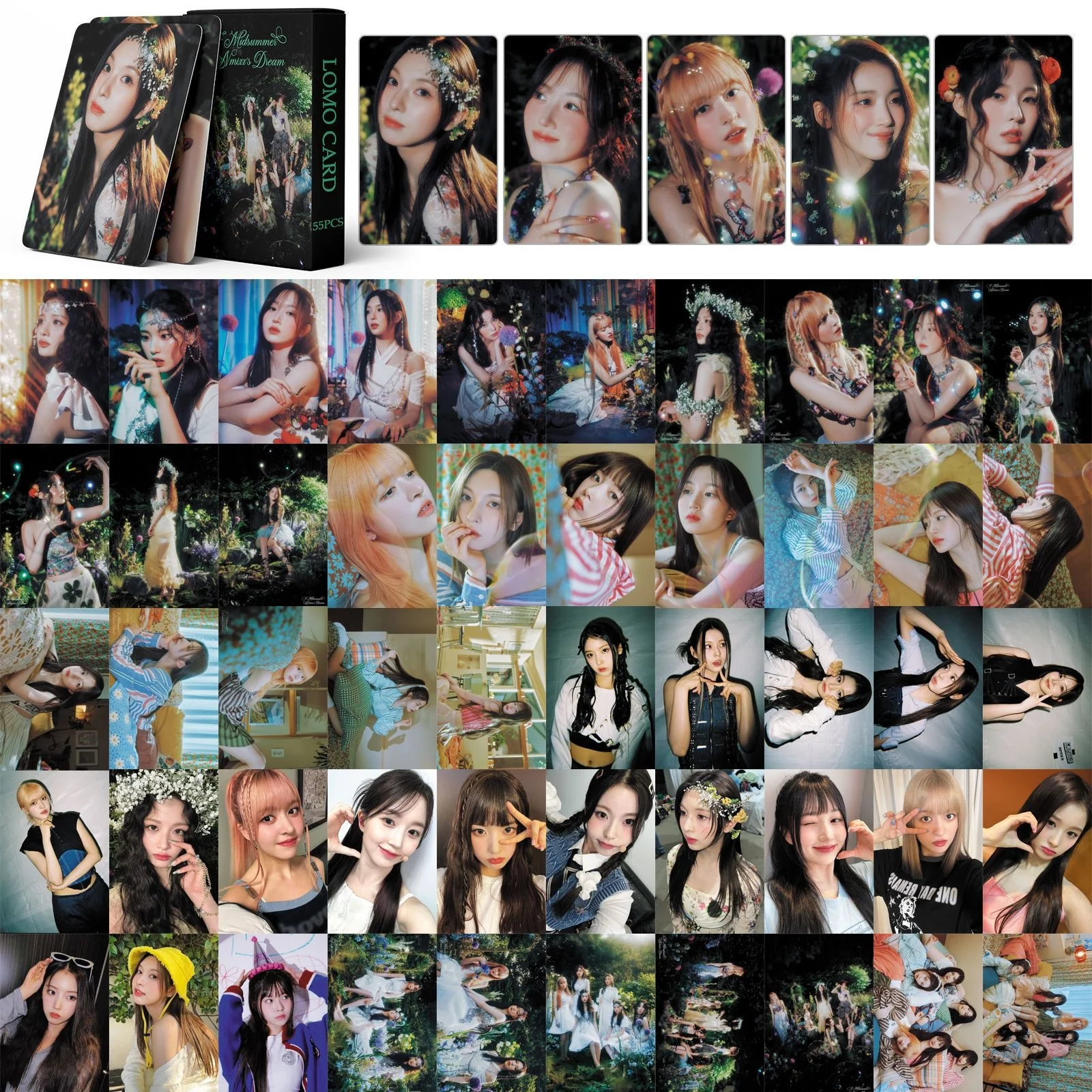 55Pcs KPOP NMIXX Photocard New Album A Midsummer Dream Photo LOMO Card NMIXX Cards Pictures Fans Gift