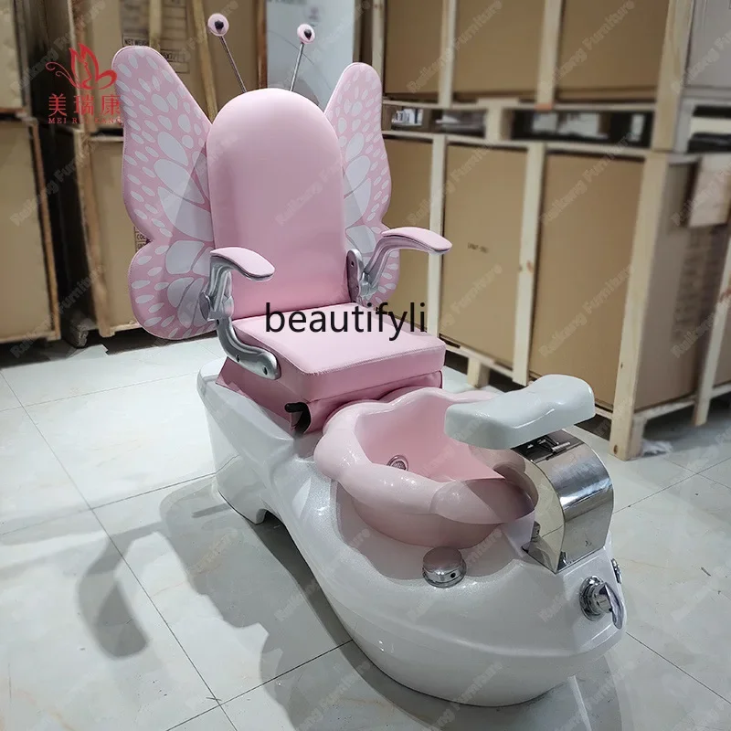 ss newDesign Unique Pink Beauty Salon Equipment Foot Spa Nail Scrubbing Chair Butterfly Pedicure Chair