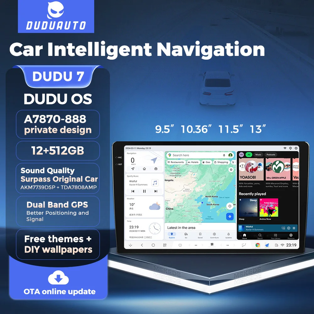 

DUDUAUTO DUDU7 Android Universal 2din Radio Carplay Auto Multimedia Intelligent Car Audio System TDA7708 UIS7870 Dual Band GPS
