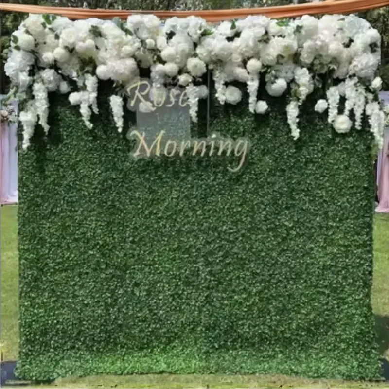 Wisteria Green Panel Artificial Decorative Grass Wall Backdrop Hanging Wall Flowers and Plants Greenery