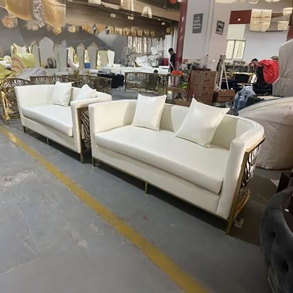 

High Quality Sofa Set Luxury Couches Modern Pu Leather White Sofas Stainless steel Leg For Home Living Room Furniture