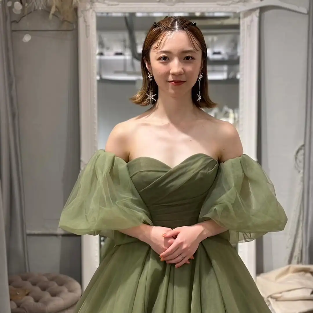 Sondr Forest Green Wedding Dresses Customized Sweetheart Strapless Puff Sleeves Bridal Gown Corset Wedding Snap Dresses 2025