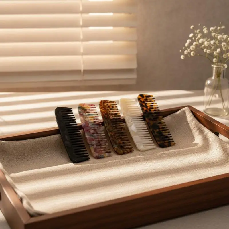 [F] 1Pc Portable Acetate Comb Pocket Size For Travel Daily Beard Grooming Compact Hairstyling Tool Ideal Birthday Gift