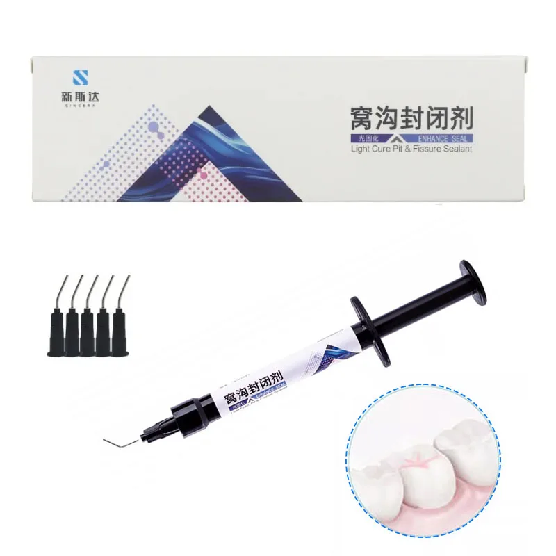 

1.5g X2 Tube Dental SINCERA ENHANCE Seal Light Cure Pit & Fissure Sealant White with Applicator Tip