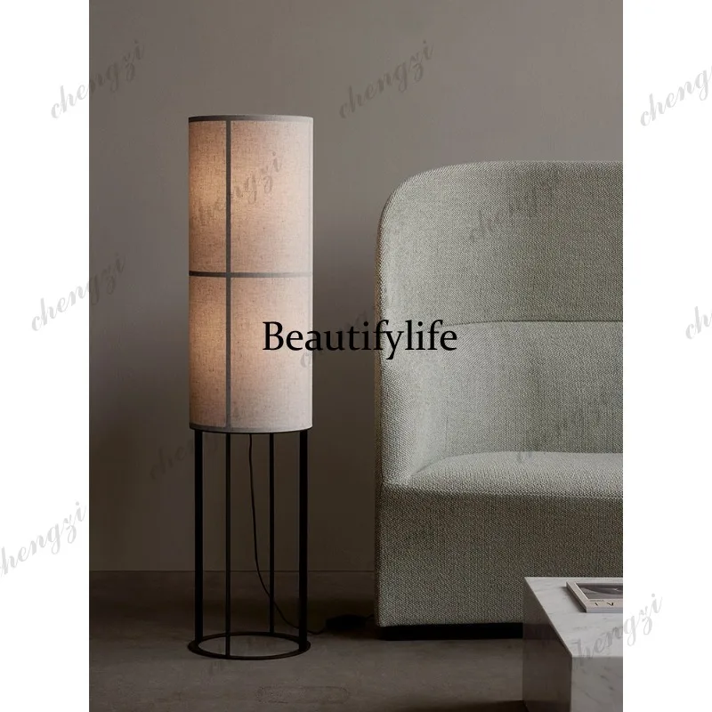 Danish medieval linen floor lamp retro living room bedroom study zen tea room table lamp