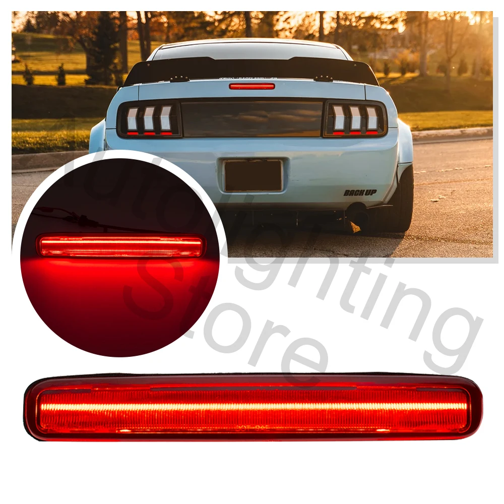 1x OEM Fit for 2005-2009 Ford Mustang Smoke/RED Lens LED Third 3rd Brake Light Rear Stop Lamp