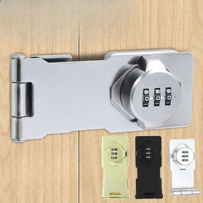 Yuanj grau combinação bloqueio trava parafuso trava engate da porta fechadura da porta deslizante fechadura aberta portas da sala de segurança porta fivela