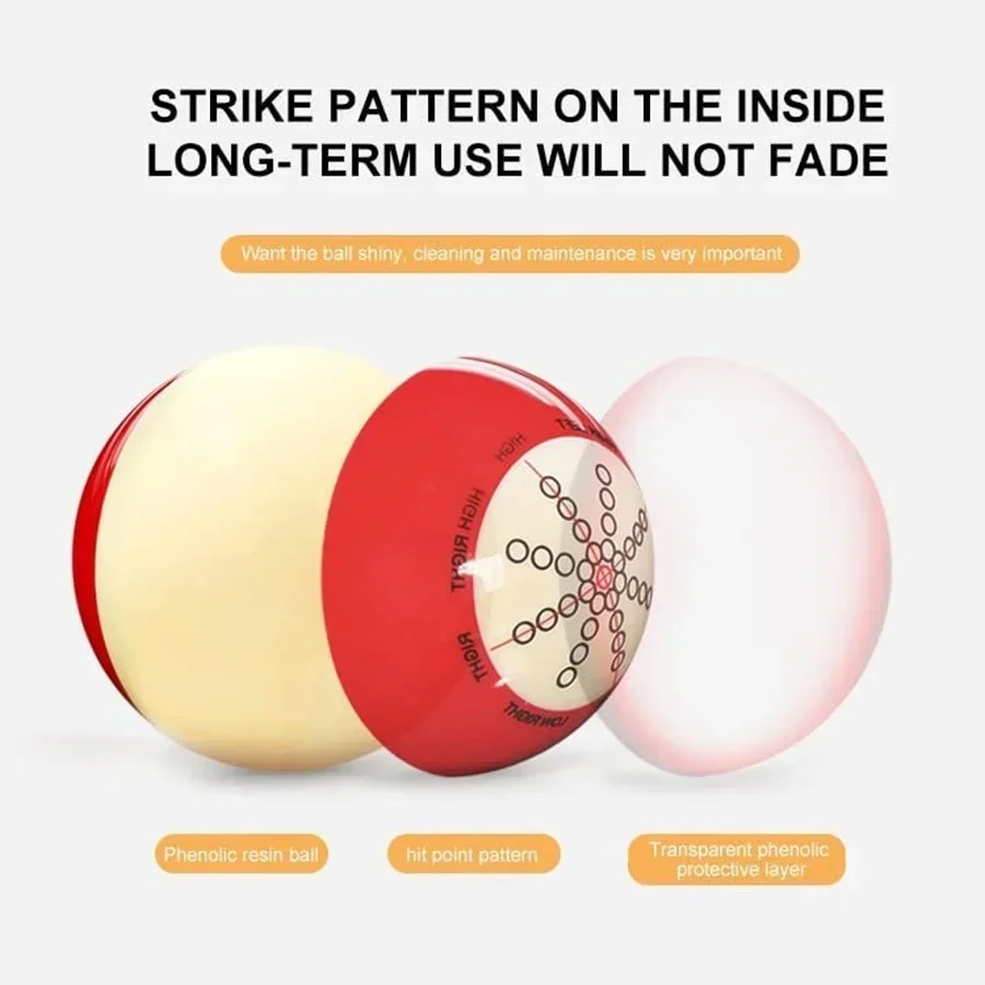 Palline da biliardo per allenamento, biliardo, biliardo, accessorio per pratica, palline da pratica con linee e punti standard, piscina americana, otto palline