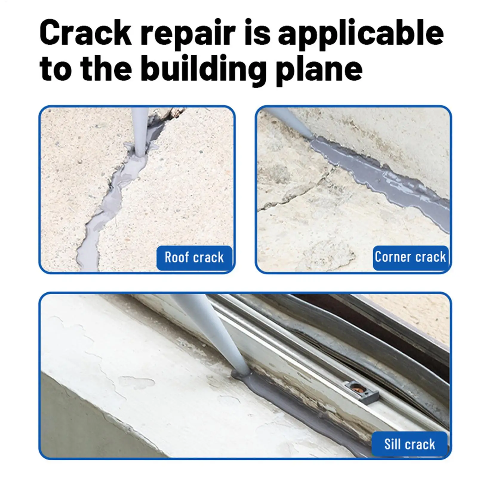 Caulking Glue For Concrete MagicCrack Filler For Concrete Slab Concrete Crack Waterproof Repair Sealant For Roof, Pool, Bathroom