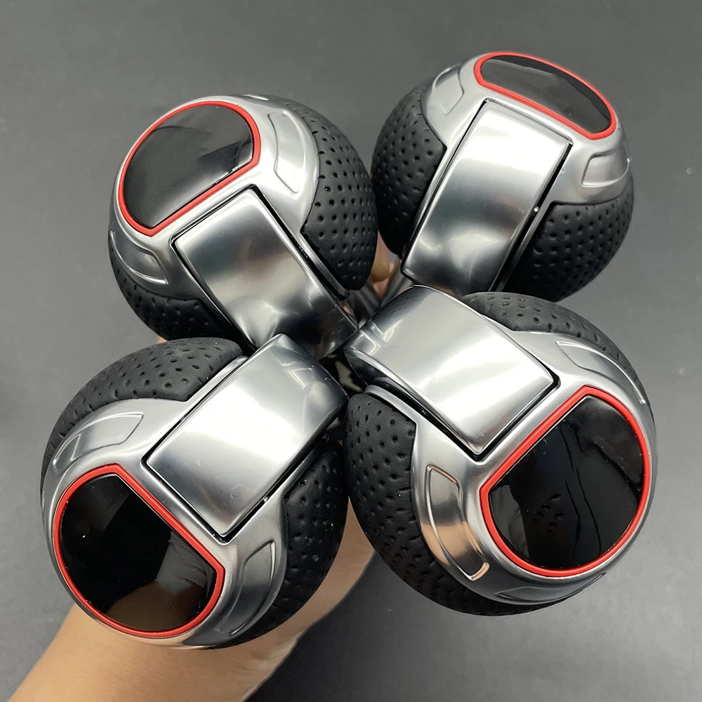 

1PCS Leather with Hole with Red Frame Model S logo Gear Shift Knob Ball for Audi A6 C7 VW Golf MK6 MK7 R GTI