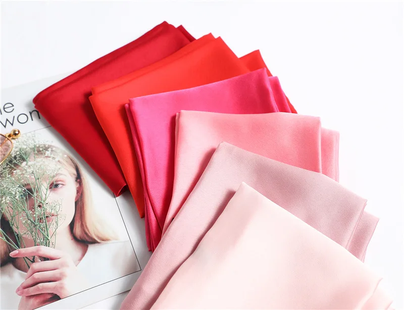 Roter, einfarbiger, langer Seidenschal für Damen, Haarschals, Seidensatin-Halstuch für Frauen, 14*145CM, Stirnbänder, schlichtes Taschenband, Damen-Accessoire – Detail 2