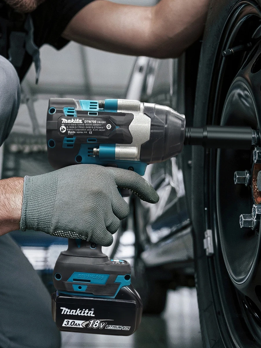 Makita Brushless DTW700 Draadloze Elektrische Slagmoersleutel 1/2 Inch 18V Accu Compatibel Elektrisch Gereedschap voor Autoreparatie - afbeelding 2