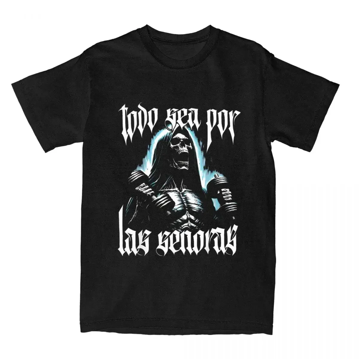 Calacas Chidas para mujer, camisetas con estampado de gimnasio, Todo Sea Por Las Senoras, camiseta de calle de verano de Hip Hop, ropa informal Harajuku para mujer