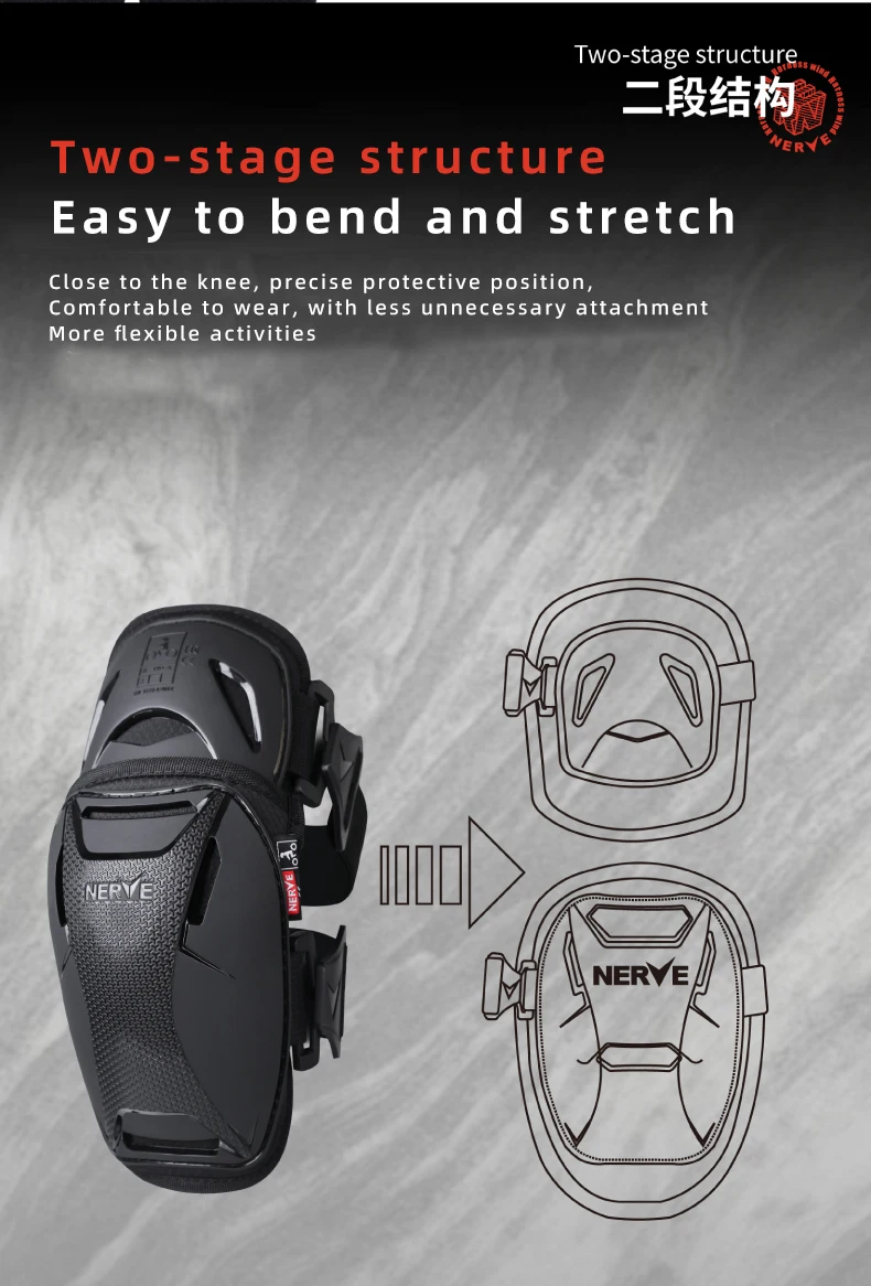 NERVE Motorrad Knieschützer Motocross Wachen Schutz CE2 Level Off-Road Racing Reiten Knieschützer MTB Moto Joelheira Sicherheitsschützer – Detail 6