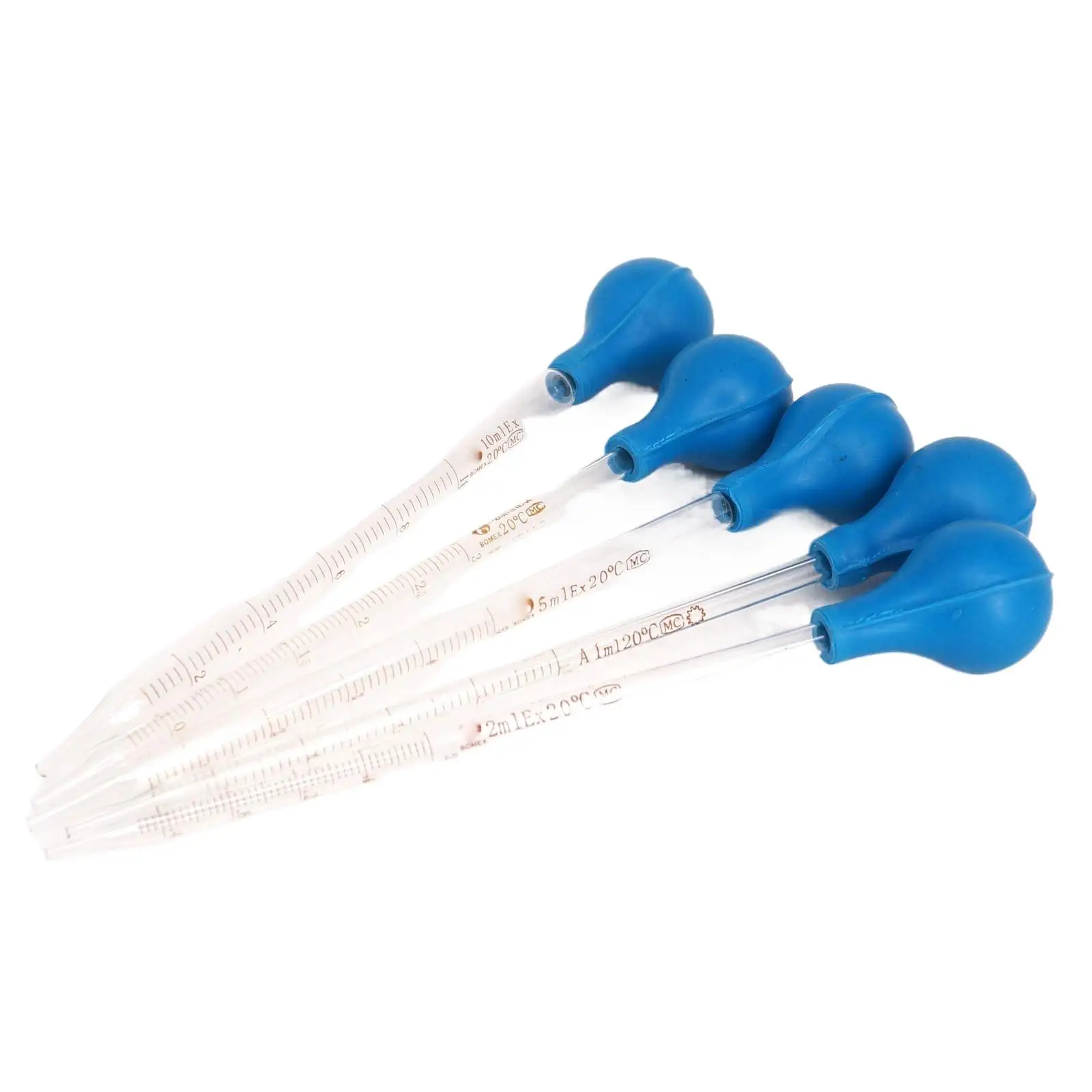 1ml 2ml 3ml 5ml 10ml Glass Graduated Pipette with Rubber Bulb Lab Chemistry Dropper Dispensing