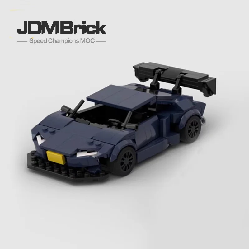 MOC-65715 Automotive Building Block Toy Set Gift Model Dark Blue Wide Body Sports Car 2023New Adult Assembly Particle Puzzle Car