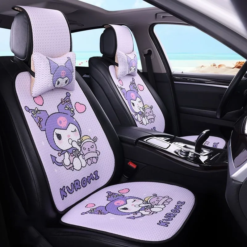 New Style Cartoon Cute Little Devil Car Seat Cushions Summer Breathable Mesh Fabric Universal Sanrio Car Interior Accessories