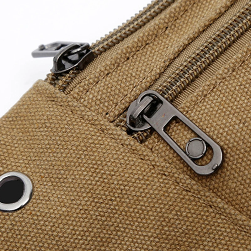 Canvas Fanny Pack Belt Bag for Women Men Travel Camping Hiking Running Phone Coins Pouch Casual Outdoor Waist Pack view 6