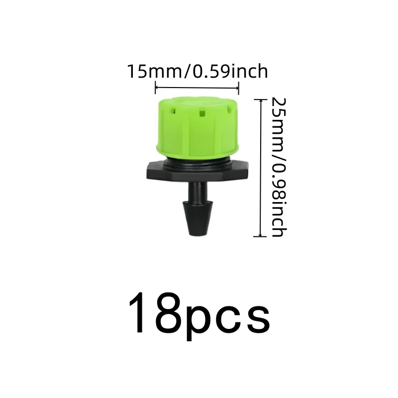18 pcs Garden Drip Irrigation Heads, Adjustable Flow Control, Potted Plant Drip System Vegetable Garden Sprinkling
