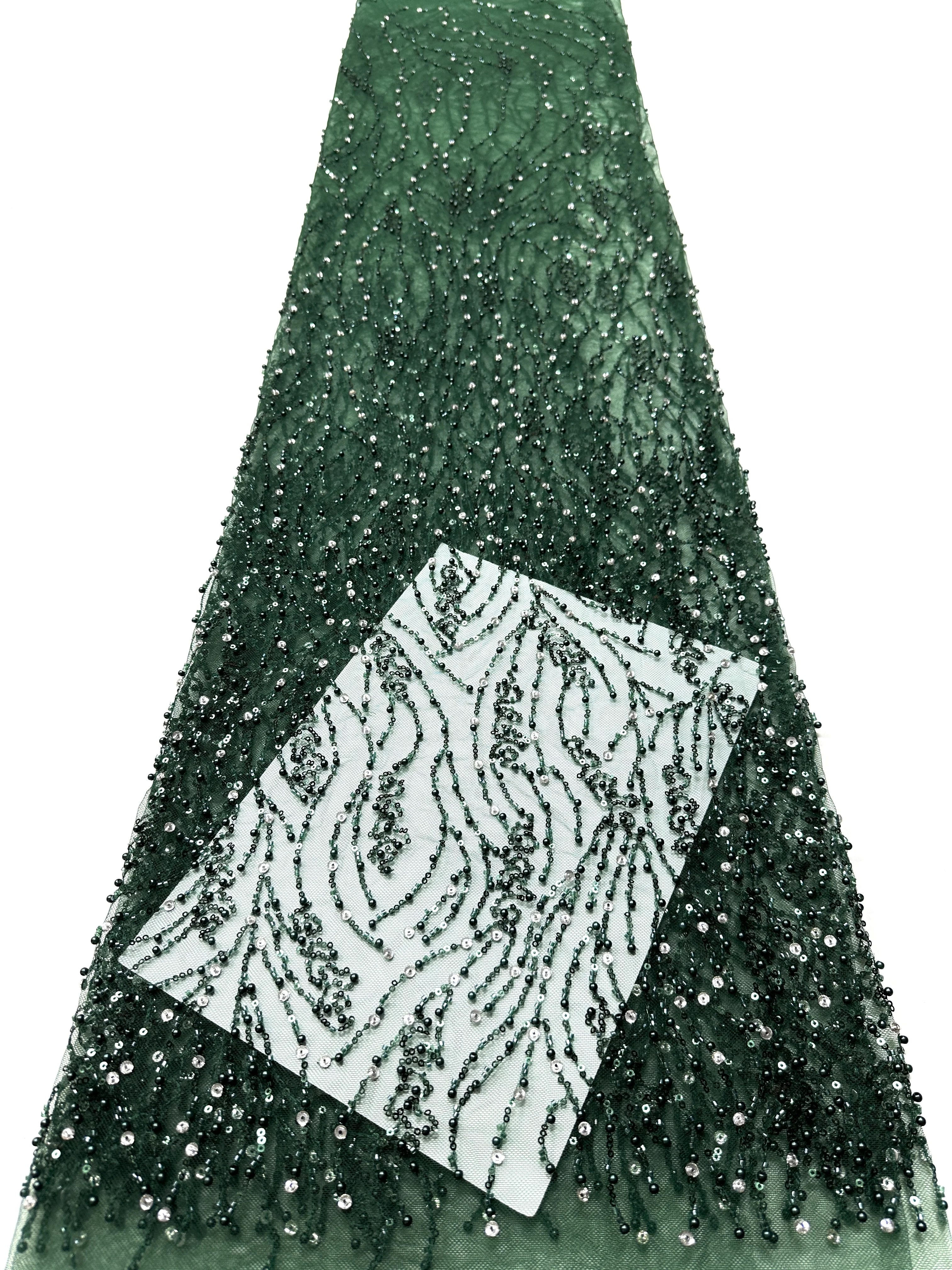 قماش دانتيل ترتر مطرز ثقيل مصنوع يدويًا فرنسي فاخر 2026 على الطراز النيجيري الأفريقي لمواد خياطة فستان الزفاف